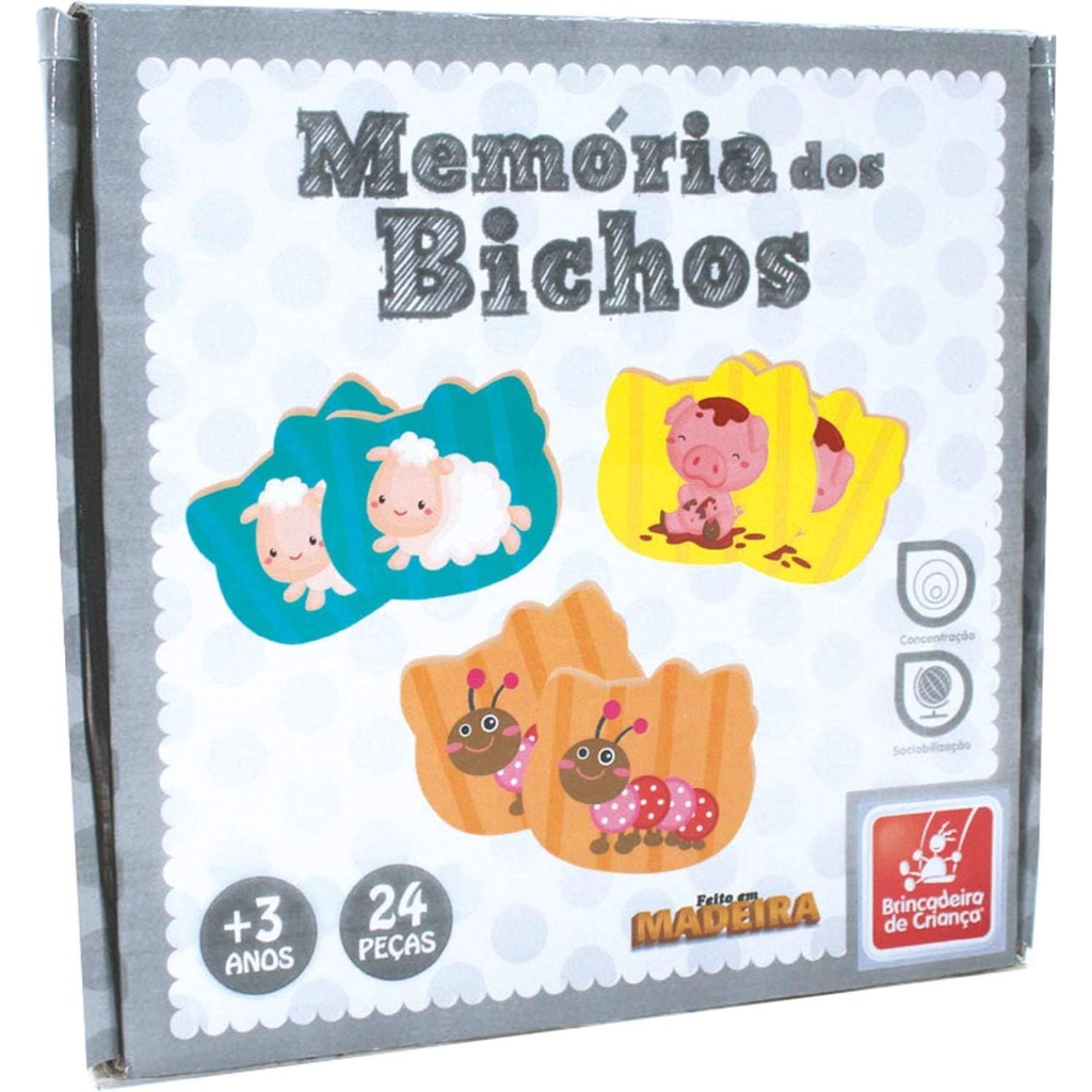 Jogo Da Memoria - Dos Bichos - Pikoli Brinquedos Educativos