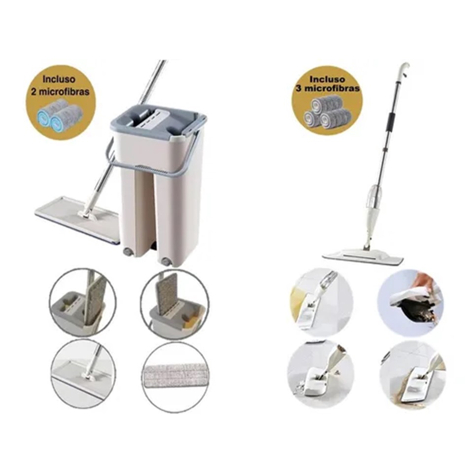 Kit Balde Limpador Multiuso Gh700 + Multimop Limpador 3x1 Gh702 ...