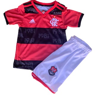 Conjunto do Flamengo Onda Modelo 2023-24 Uniforme de Futebol