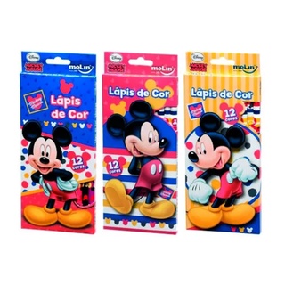 Lápis de cor Mickey 12 cores Molin
