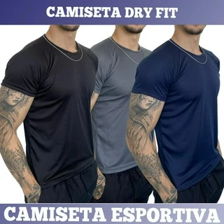 Camiseta Dry Fit Masculina Lisa - Casual Treino Academia Esportes Exercícios Corrida