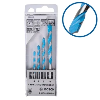 Jogo de Brocas Multi Construction CYL-9 de 4,0 á 8,0 MM Kit c/ 4 Peças 2607018285000 BOSCH