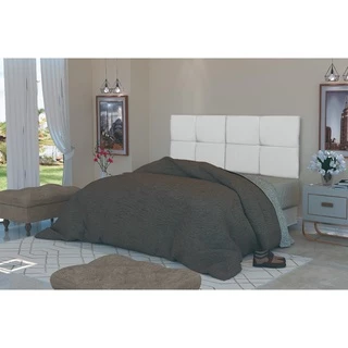 Cabeceira Painel Dobrável Cama Box Casal 1,40cm México - Couro Branco