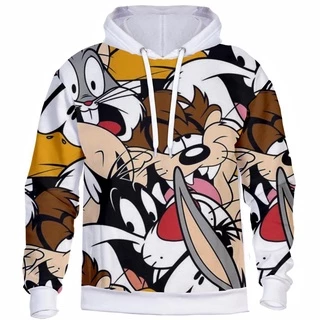 Blusa Moletom Masculino Feminino Estampa 3D Desenho Loney Com Capuz Flanelado