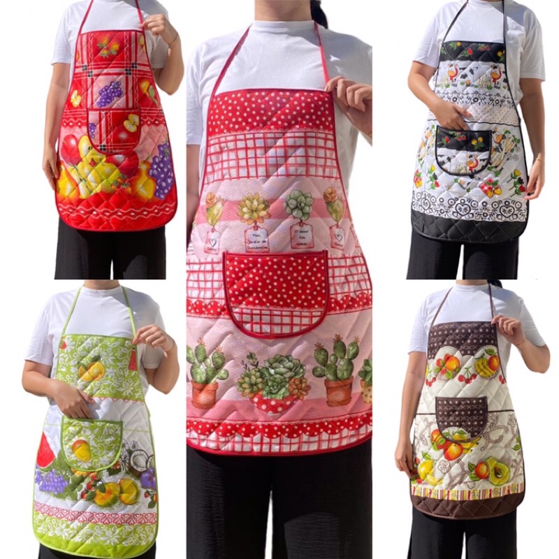 Avental de Cozinha Lavanderia Impermeável com Bolso