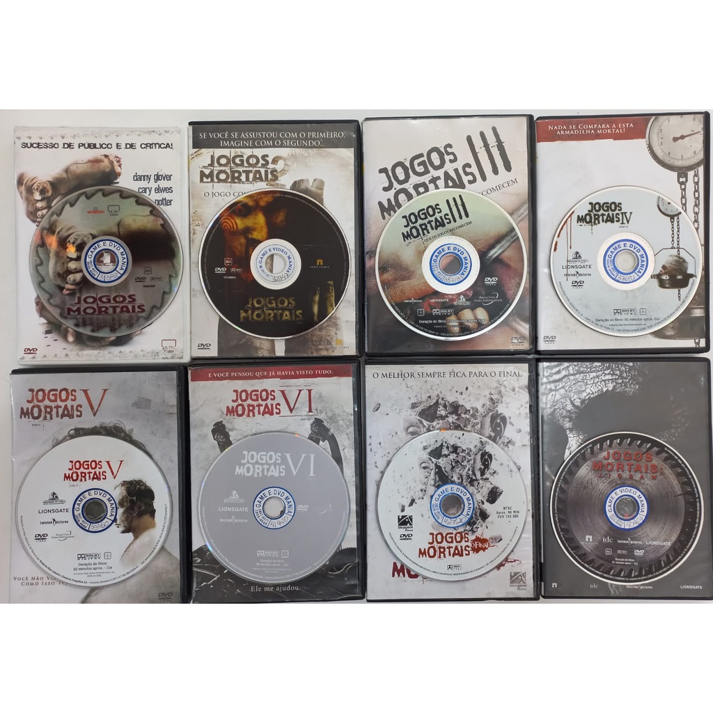 Coleção Dvds Filmes - Jogos Mortais