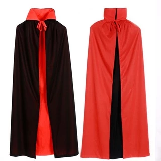 Capa Vampiro Dracula Fantasia Halloween Vermelho Preto Dupla Face