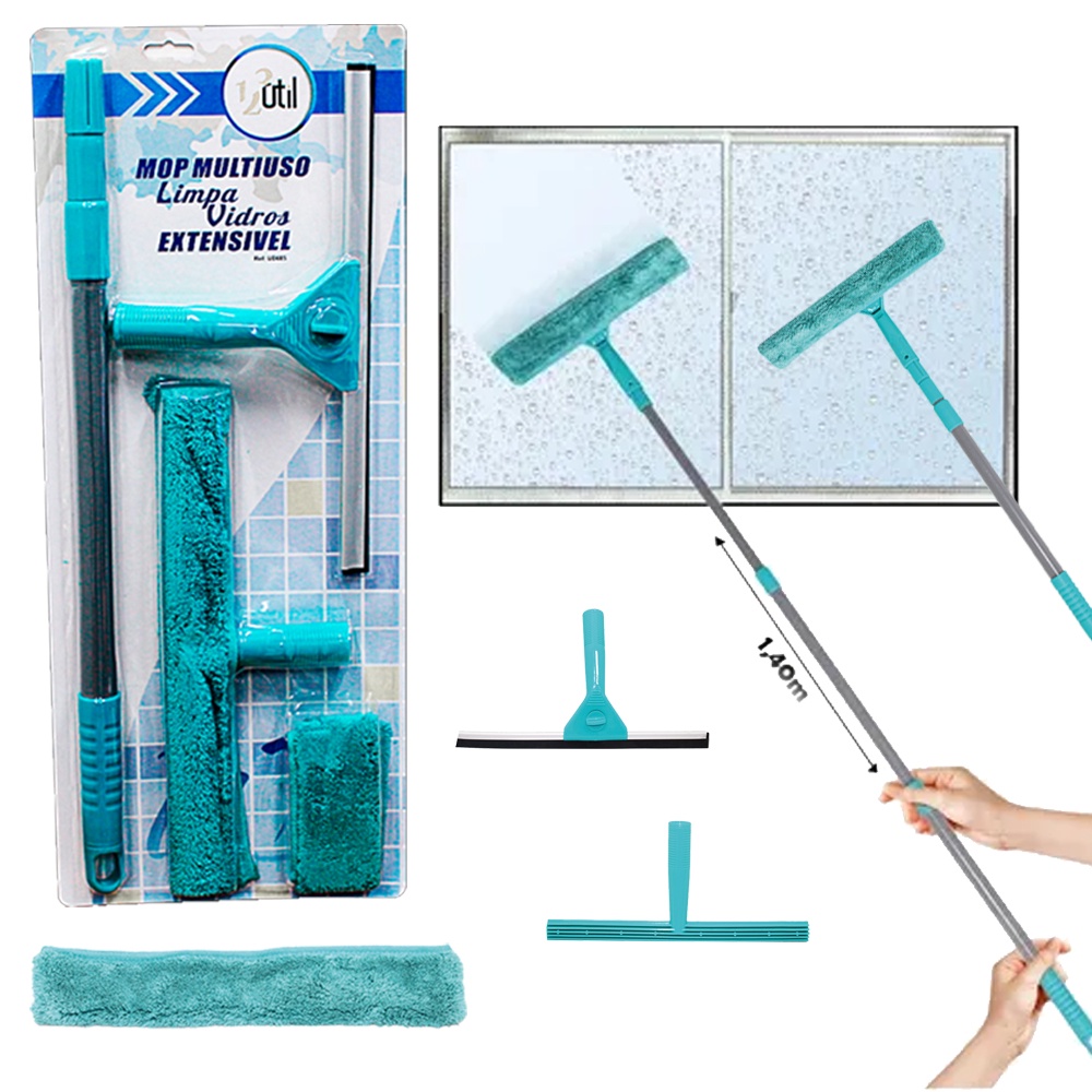 Rodo Mop Multiuso Cabo extensivel 1,40 Perfeito Para Limpar Janelas ...