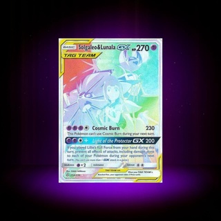 Carta Pokémon Lendário Solgaleo E Lunala Gx Eclipse Cosmico