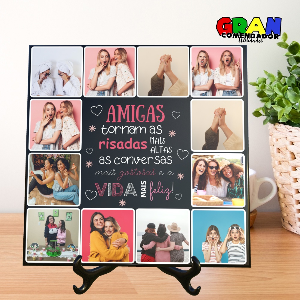 Amigas - Azulejo personalizado com fotos - cerâmica 20x20