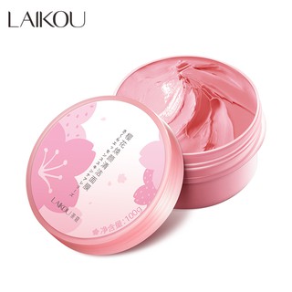 Máscara de lama Laikou Sakura 100g para limpeza e clareamento da pele / redução de espinhas / manchas / cravos