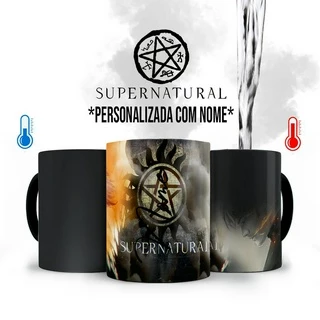 Caneca Mágica Supernatural Série com Nome Personalizado