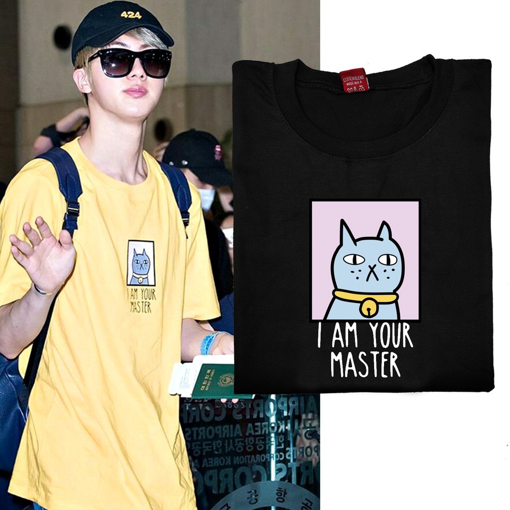 Camiseta T shirt Unissex Algodao Grupo Kpop Jin I Am Your Master Cat Shopee Brasil