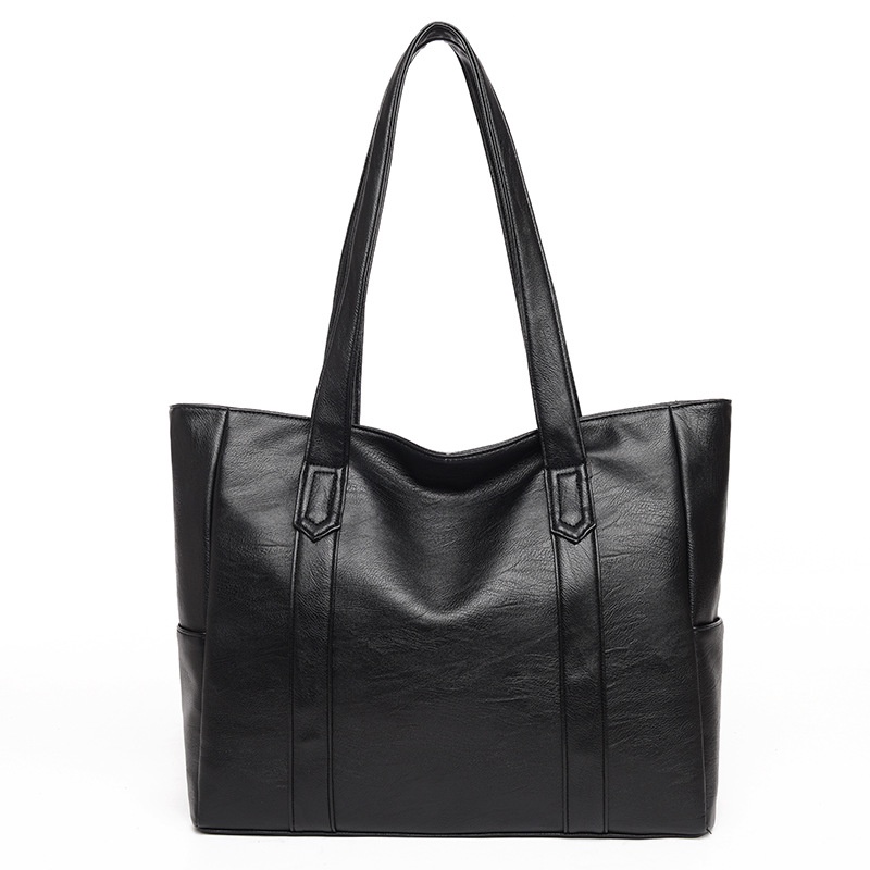 Crazy Bag Bolsa De Ombro Feminina De Couro PU Grande Capacidade