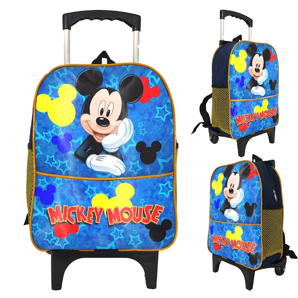 Mochila infantil de Rodinha Creche Carrinho Mickey