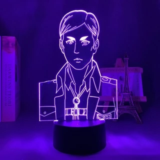 Lâmpada 3d Anime Attack on Titan Erwin Smith Para Quarto Decorativo Luz Crianças Presente De Aniversário Manga LED Noite