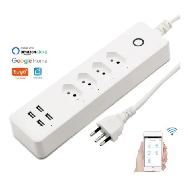 Regua Com 4 Tomada Inteligente 10a - Wifi Alexa Google Home | Shopee Brasil