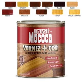 Verniz + Cor Para Madeira Proteção Filtro Solar Mococa 900ml