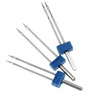 agulha dupla para maquina doméstica kit com 3 unidades