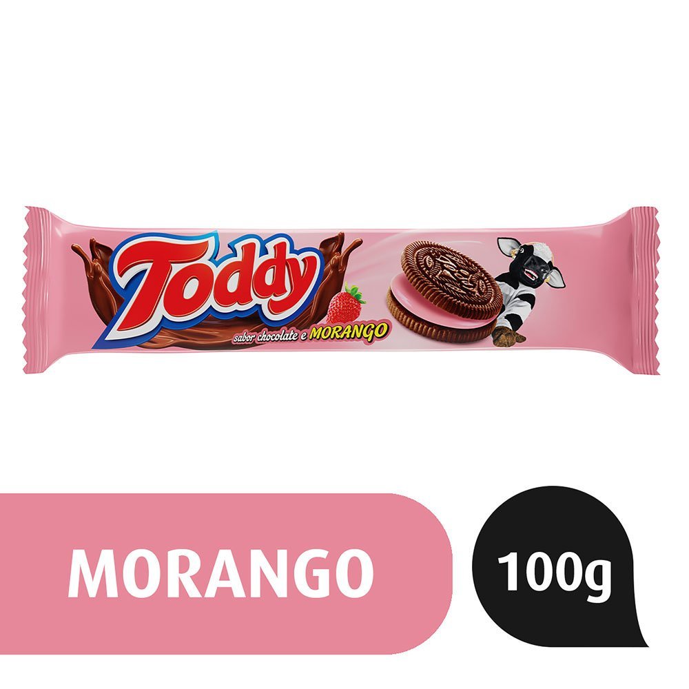 Bolacha Biscoito Recheado Sabor Morango Toddy 100g Shopee Brasil