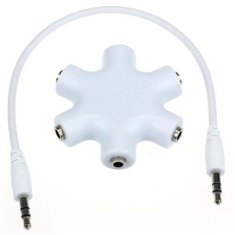 Adaptador P2 Audio 1 Macho Para 2 3 4 5 Feme Fone De Ouvido branco