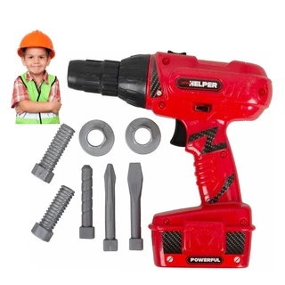Kit Ferramenta Infantil Parafusadeira Furadeira A Pilha
