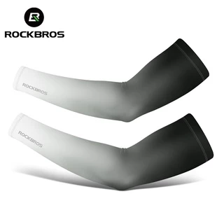 ROCKBROS Mangas De Bicicleta Anti-UV Seda Fria Respirável Ciclismo De Secagem Rápida Absorvidas Capa De Braço Esportivo Fashionable Gradiente