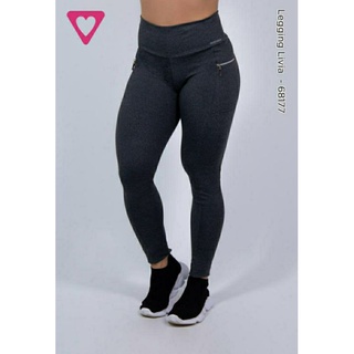 Calça Legging Meia Cinta Romance Feminina Suplex Basica Cintura