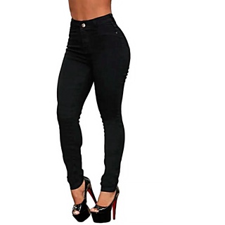 Calça Jeans Feminina Cintura Alta Empina Bumbum Com Lycra Skinny