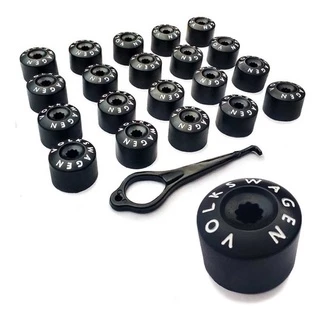 Capa Parafuso Roda Vw Gol Voyage Saveiro Preto Branco 20 Pcs