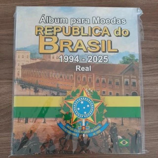 álbum para as moedas do Plano real de 1994 até 2025.