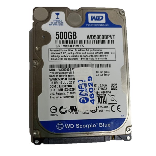 DISCO RIGIDO INTERNO WESTERN DIGITAL WD5000BPVT 500GB | Shopee Brasil