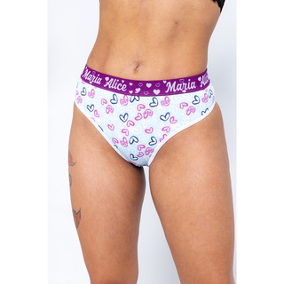kit com 6 Calcinha Tanga Algodão Cós Largo Elástico