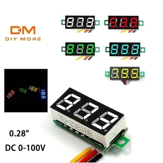 Diymore 0.28 "Painel Voltímetro Volt Medidor Vermelho / Verde / Azul / Amarelo / Branco Com Display Led