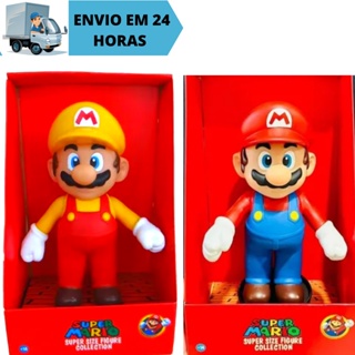 Kit 2 Bonecos Grandes Boneco Super Mario Bros e  Super Mario Maker Amarelo Bros Articulável 23 cm Action Figure Colecionável Infantil Vinil Brinquedo em Oferta na Shopee