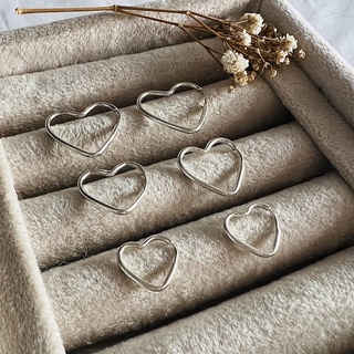 BrincosTrio kit 3 pares de argola coração em prata 925 legítima com garantia