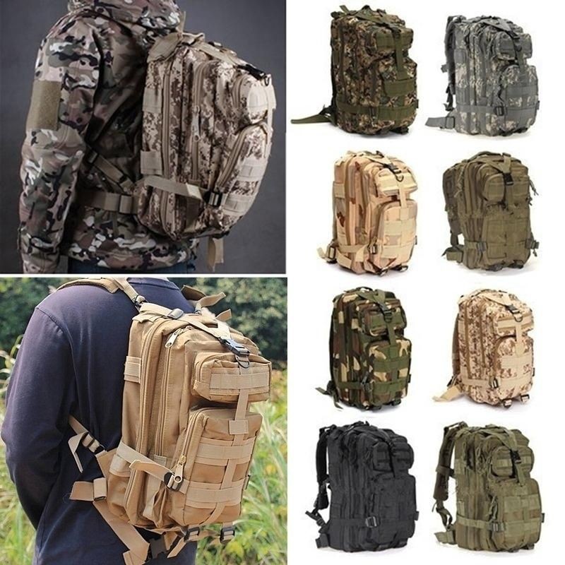 Mochila Lona Impermeável Camuflada Esportes Ao Ar Livre 30l