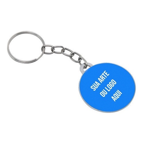 100 Chaveiros Personalizados Redondo Resinado