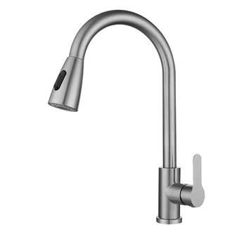 Torneira de Cozinha Flexível Gourmet Escovada De Mesa Bancada Pia 2 Jatos Monocomando