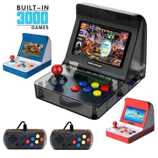 Mini Arcade Video Game Console De presente infantil Brinquedos 8 bits  Handheld Game Console Suporte TV Built-in 360 Retro Games (com duas alças)