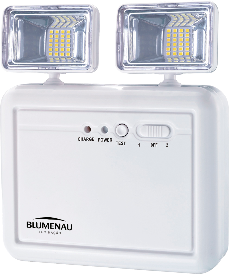 Luminaria De Emergencia Bloco Autonomo 2 Farois Quadrados 1200 Lumens