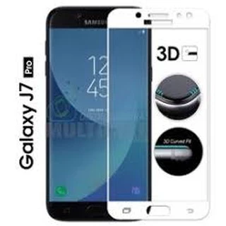 Película De Vidro Curva 3d 5d Cobre Toda Galaxy J7 Pro ( Branco )