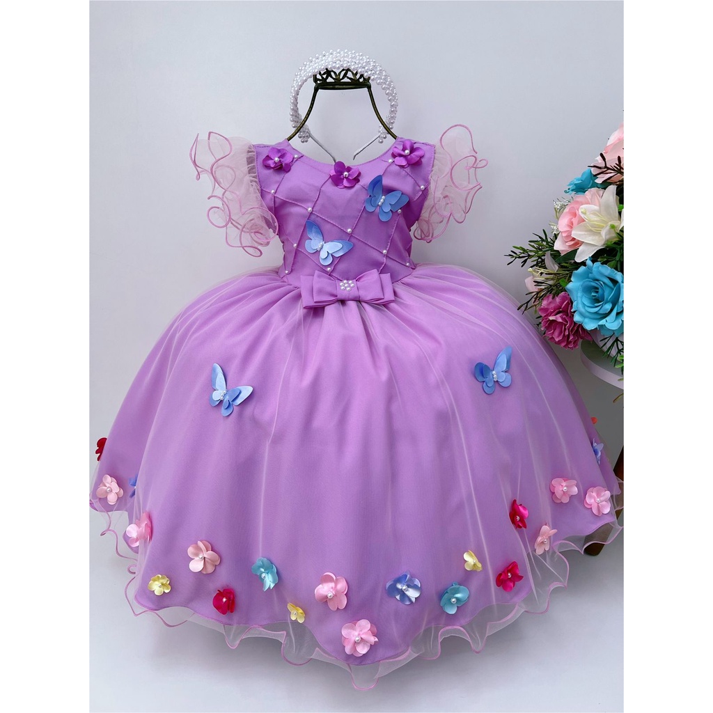 Vestido de Princesinha luxo lilás