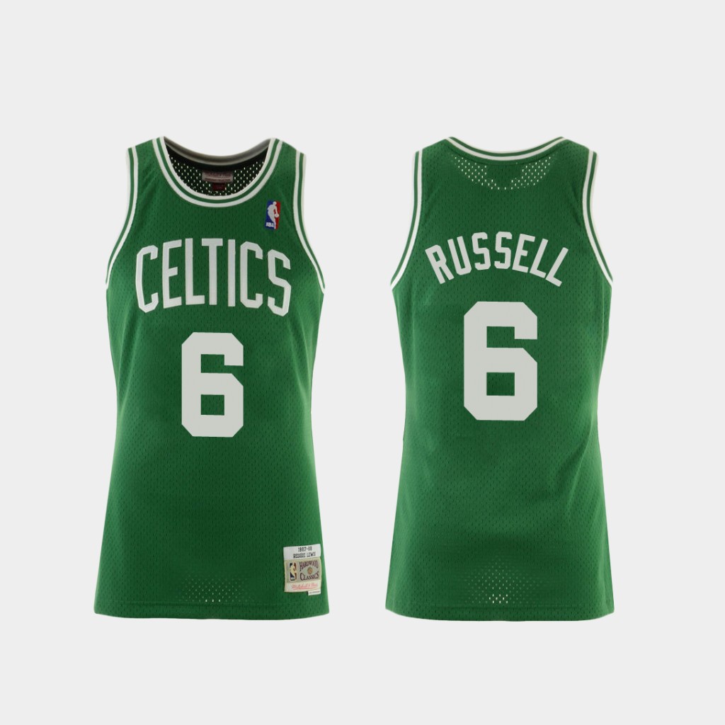 Camisa 1962NBA Boston Celtics Camiseta Bill Russell Jersey Mitchell & Ness 1962-63 Clássicos De Basketball