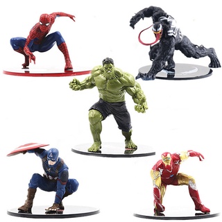 Os Vingadores Figuras De Homem Aranha Veneno De PVC Capitão América Bonecas Ornamentos Modelo Brinquedos Para Menino Presente