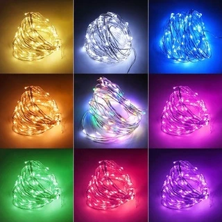 Fio Fada 1M/2M/3M Cabo De Prata Cores De Luz Natal 30 Leds 2 Bateria Promoção