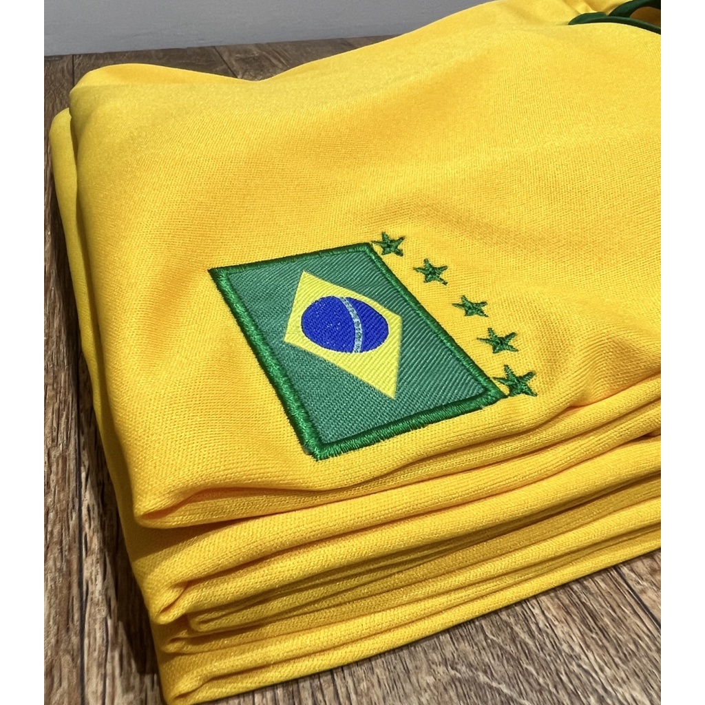 Camiseta Brasil Camisa Básica Para Torcer Seleção Brasileira Bordado Tamanhos
