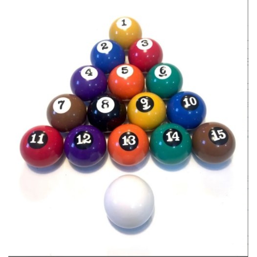 Bolas De Bilhar 52 mm Numeradas C/ Listra, Snooker, Sinuca - LOJA DO NOEL