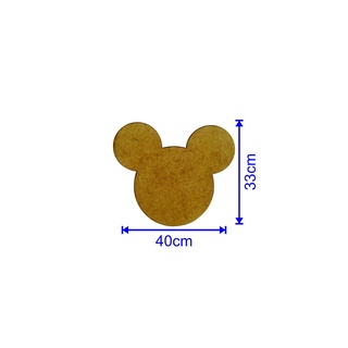 Mickey Mouse Silhueta Aplique Corte a Laser MDF Cru 40x33cm