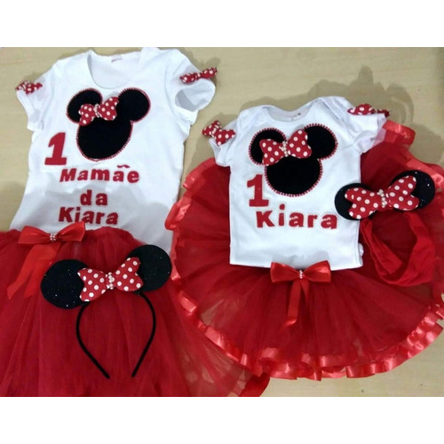 Tal Filha Minnie Roupa De Aniversario Da Minnie Vermelha Roupa De